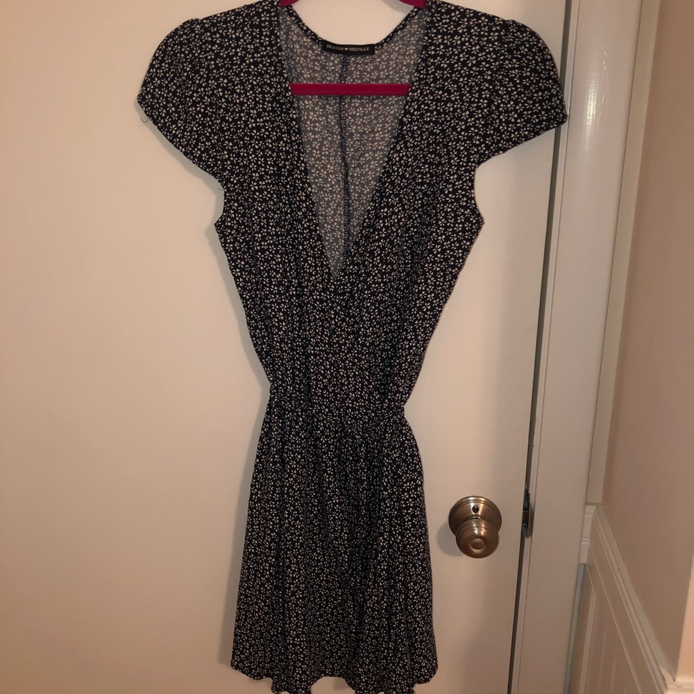 Blue floral Brandy Melville wrap dress